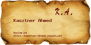 Kasztner Ahmed névjegykártya